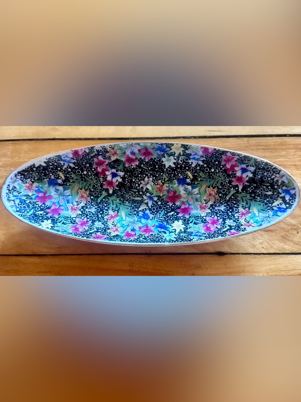 ARNART 5TH AVE ROYAL CHINTZ 2178 VINTAGE 1950'S OVAL CANDY DISH